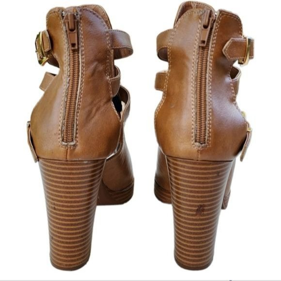 Charlotte Russ Platform Open Toe‎ Tan Ankle Booties Size 10 - Picture 3 of 15